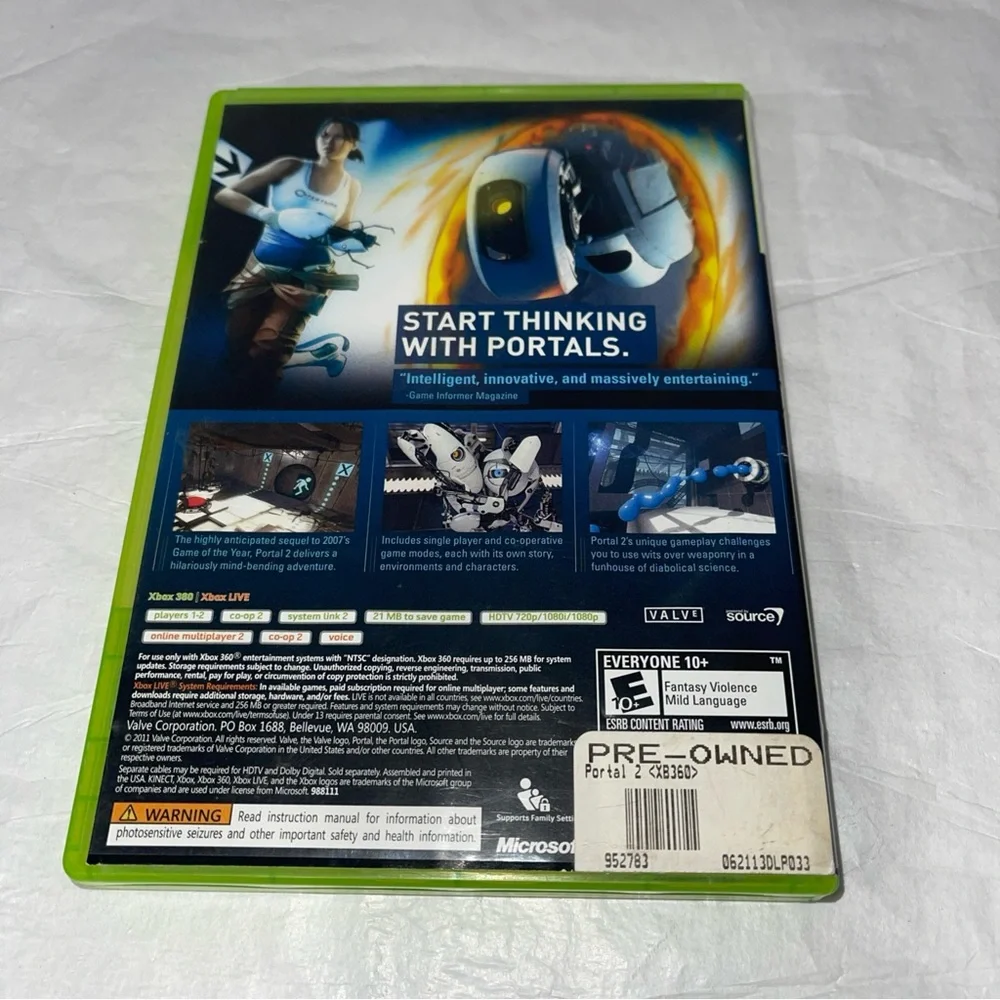 Microsoft Xbox 360 Portal 2 - Green Case